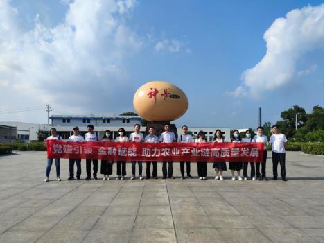 点击看大图 图:众邦银行党员职工代表实地探访神丹养殖陆基地